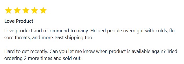 Original testimonial screenshot